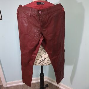 David Kahn Women's Wax Coated Jeans - Size 28 red